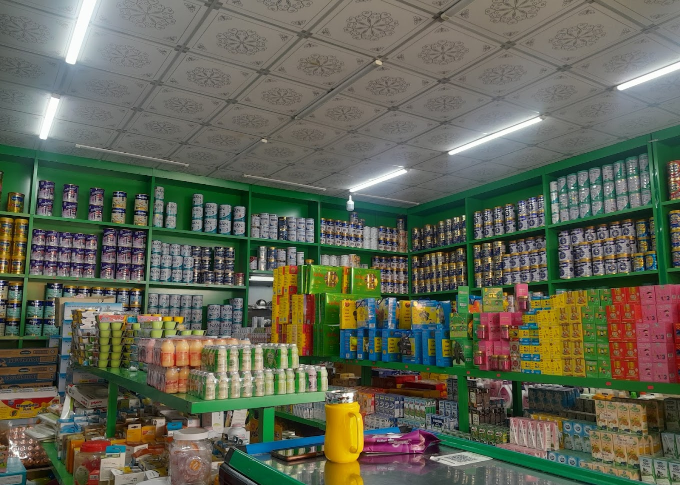 Lắp đặt kệ siêu thị cho Siêu Thị Sữa Tã BHGMart Trảng Bom