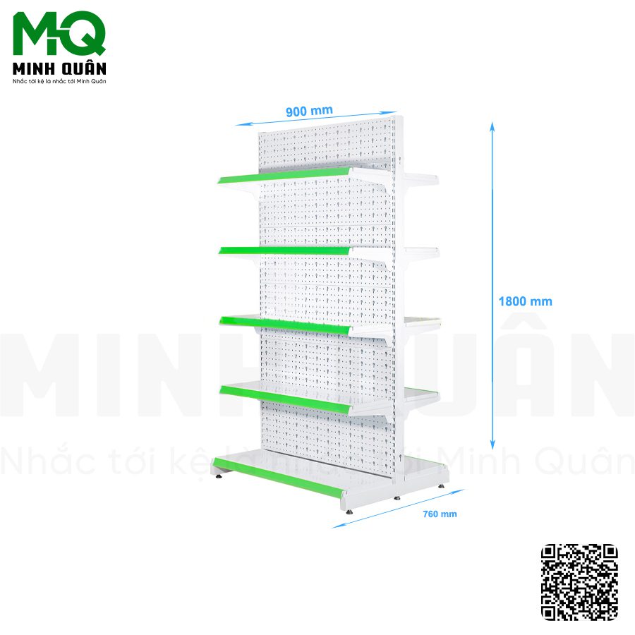 Kệ đôi lưng tôn lỗ khóa 5 tầng 900×1800 mm