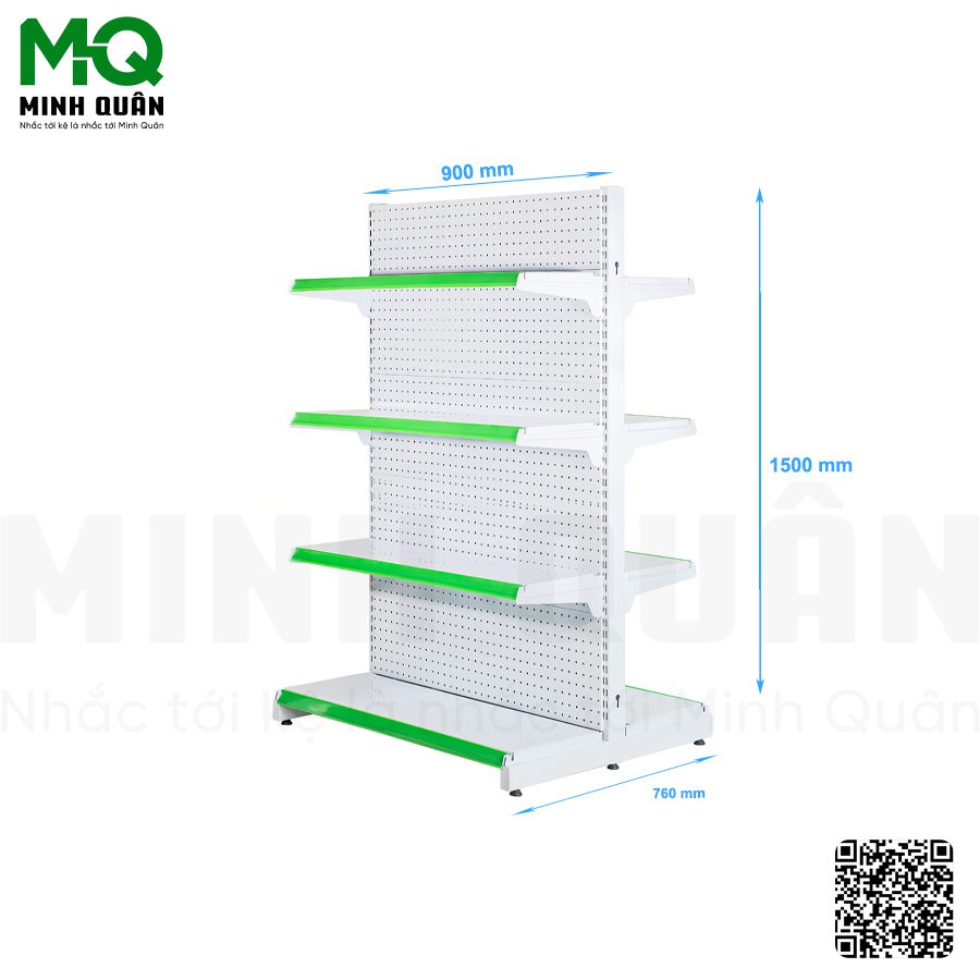 Kệ lưng tôn lỗ tròn đơn 4 tầng 900 mm×1500 mm